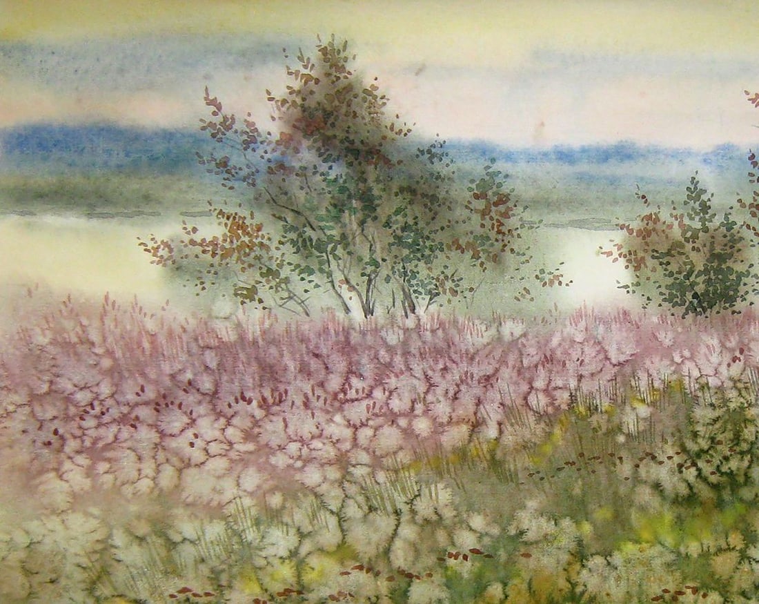 Watercolor painting The grass is blooming Kalebets Valery - 2