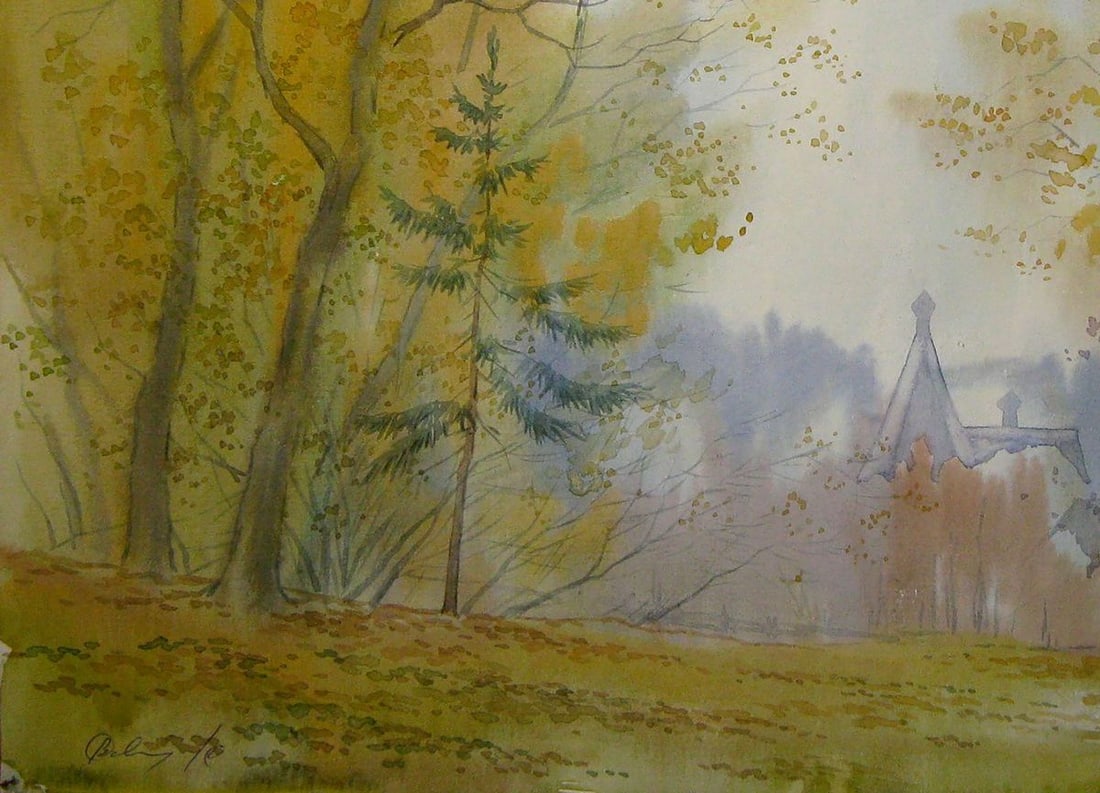 Watercolor painting October melody Kalebets Valery - 4