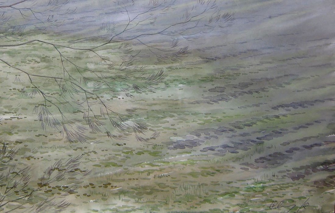 Watercolor painting The snow has fallen Kalebets Valery - 5