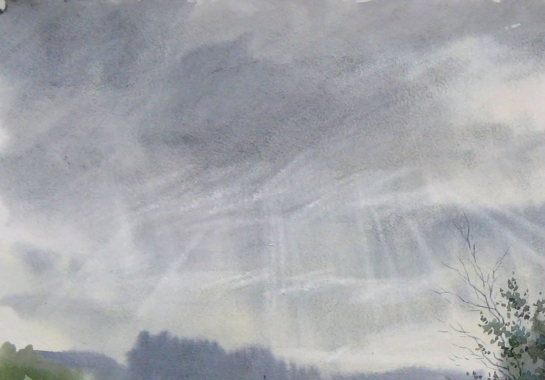 Watercolor painting The rain has passed Kalebets Valery - 2