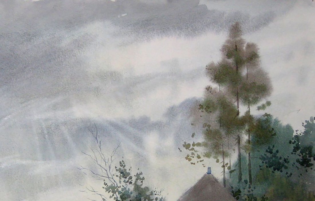 Watercolor painting The rain has passed Kalebets Valery - 3