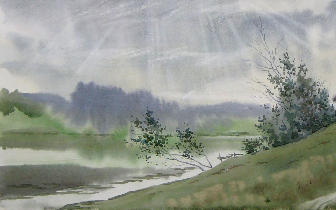 Watercolor painting The rain has passed Kalebets Valery - 4