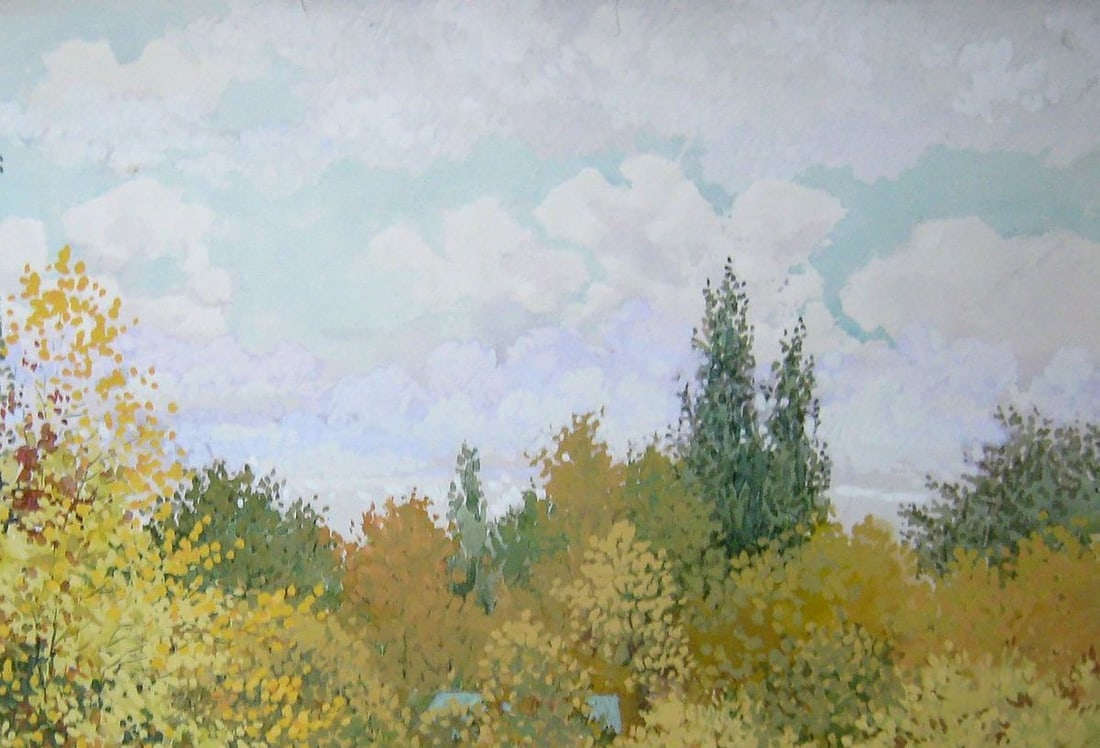 Watercolor painting Kamyanka River Kalebets Valery - 3