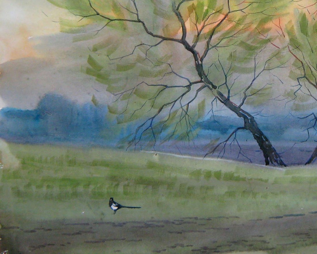 Watercolor painting Magpie Kalebets Valery - 4