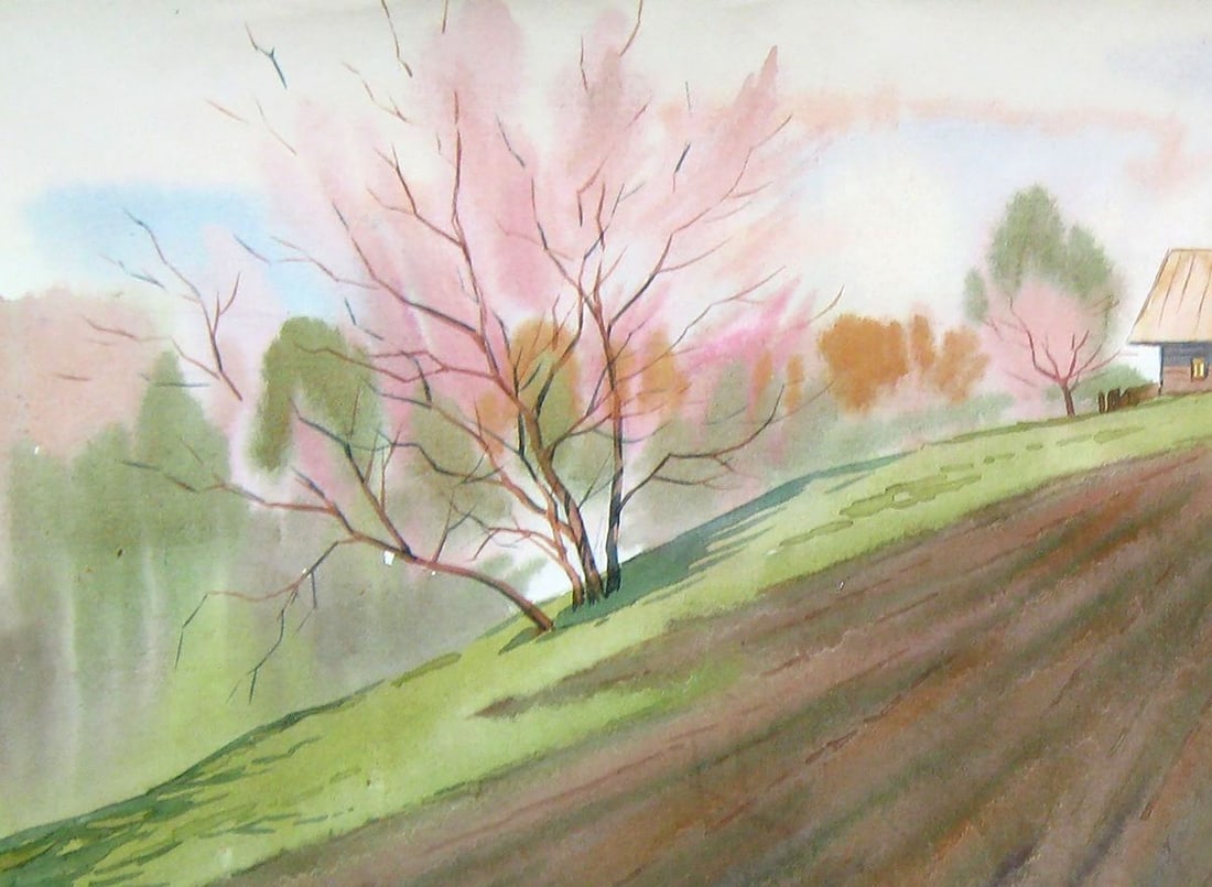 Watercolor painting April Kalebets Valery - 2