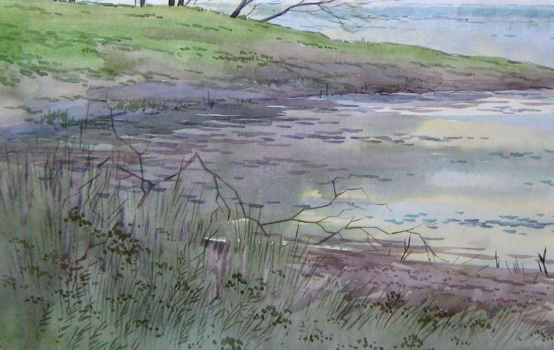 Watercolor painting Spring landscape Kalebets Valery - 4