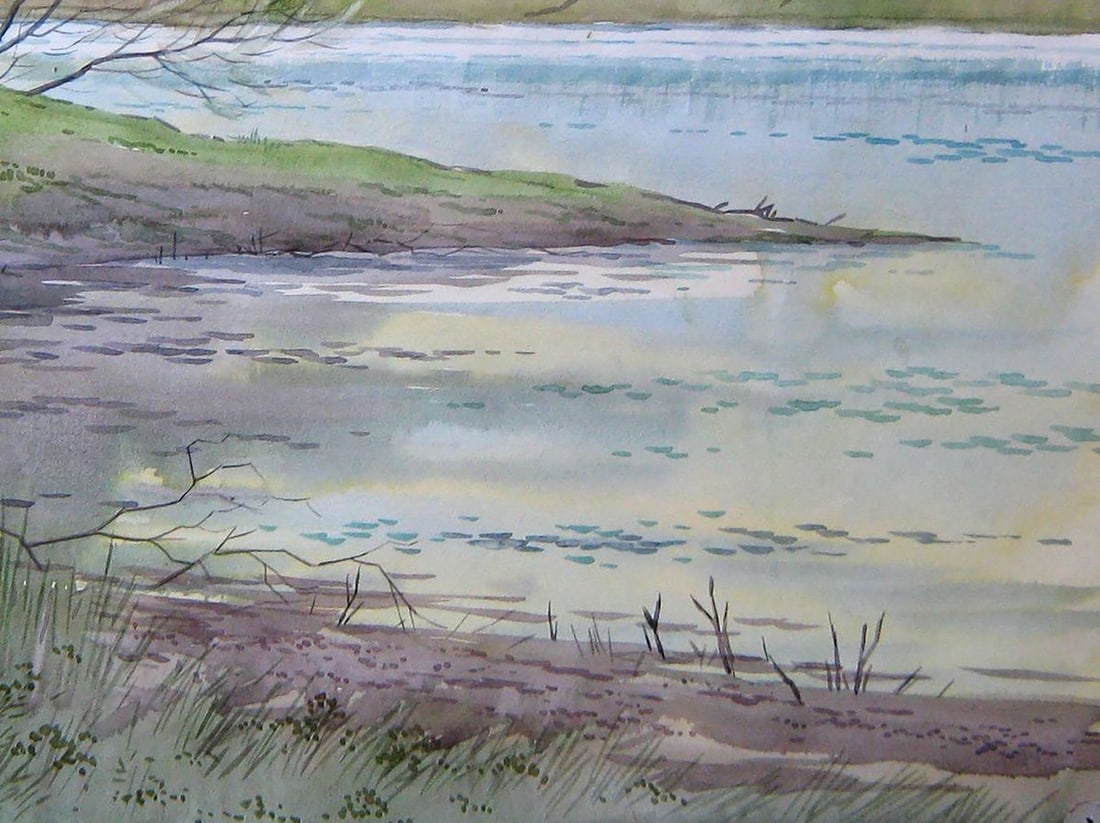 Watercolor painting Spring landscape Kalebets Valery - 5