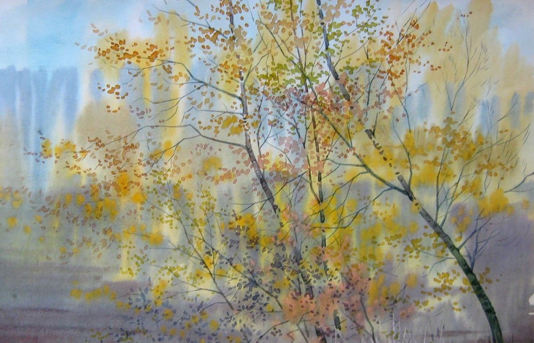 Watercolor painting October sketch Kalebets Valery - 3