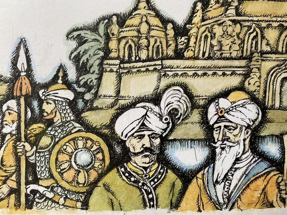 Watercolor, mascara, painting India Litvinov Oleg Arkad'yevich - 6