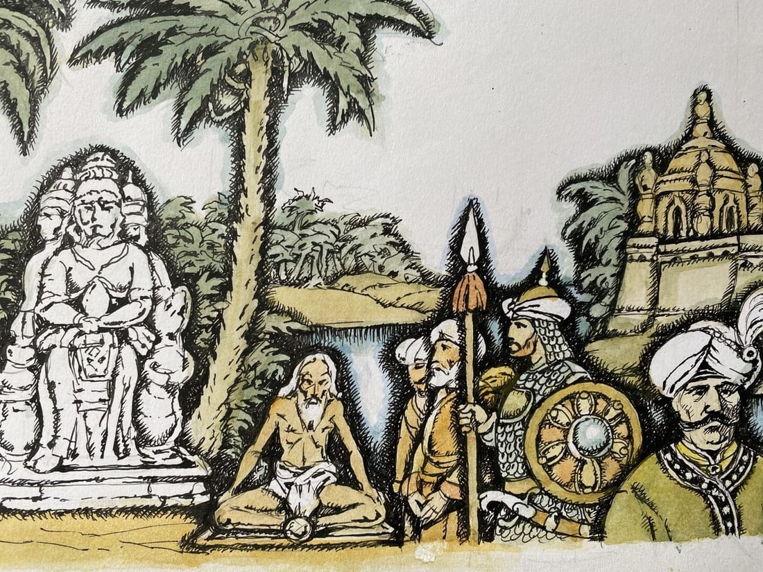 Watercolor, mascara, painting India Litvinov Oleg Arkad'yevich - 7