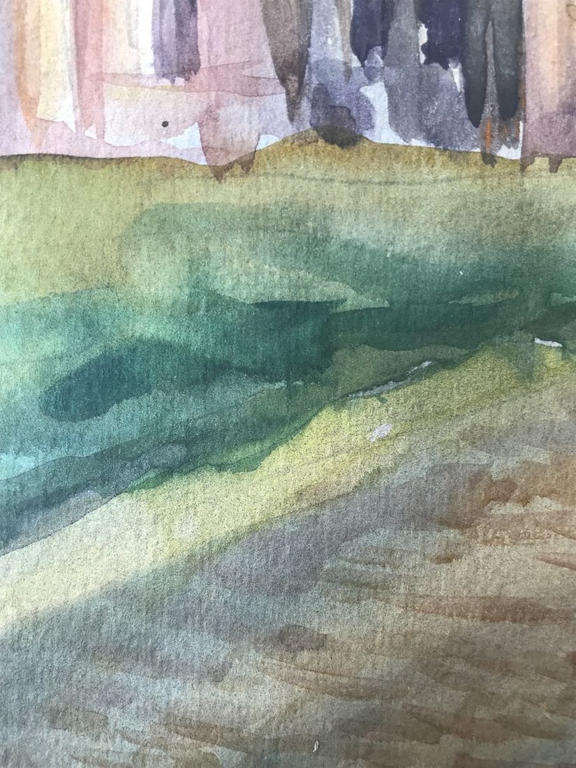 Watercolor painting Big church Unknown artist - 9