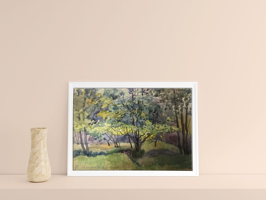 Watercolor painting In forests Wihyrovskii Victor - 3