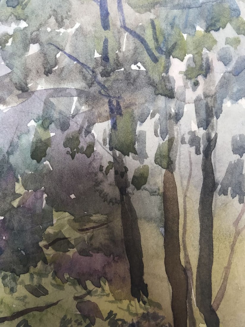 Watercolor painting In forests Wihyrovskii Victor - 9