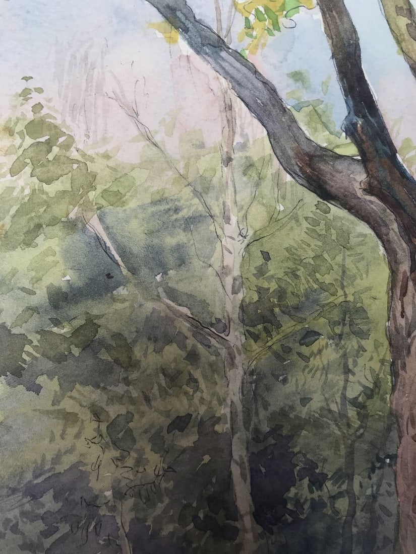 Watercolor painting Lonely tree Wihyrovskii Victor - 6