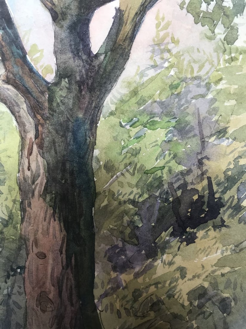 Watercolor painting Lonely tree Wihyrovskii Victor - 8