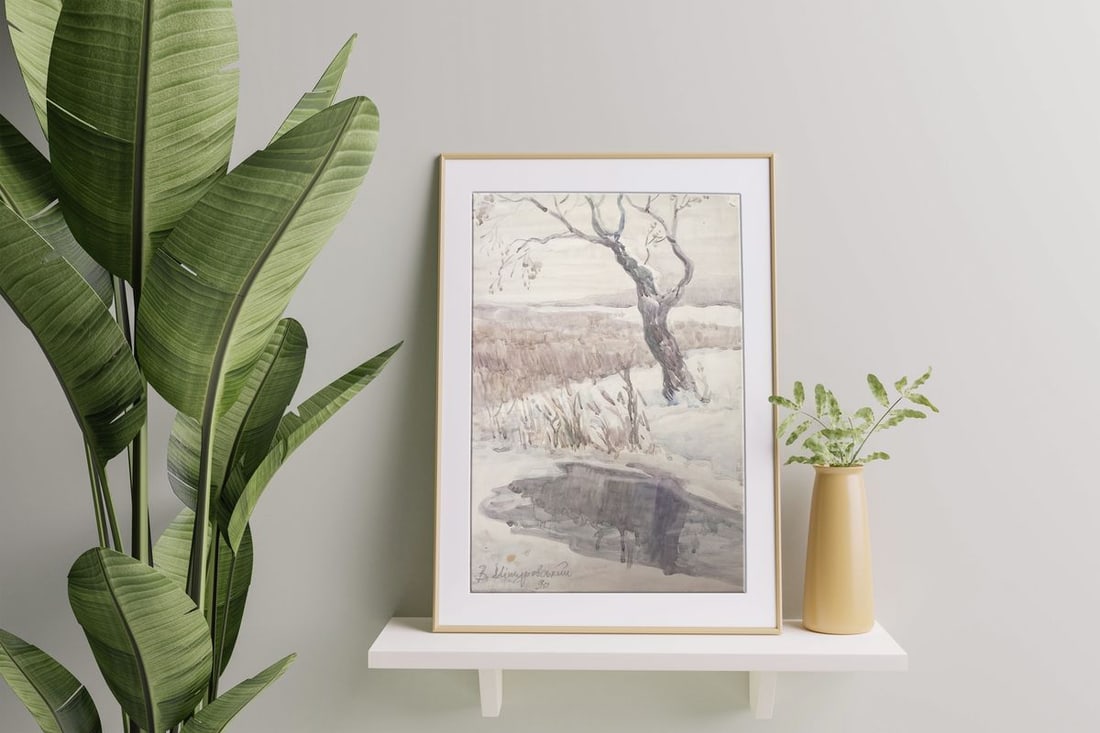 Watercolor painting Winter's end Wihyrovskii Victor - 3