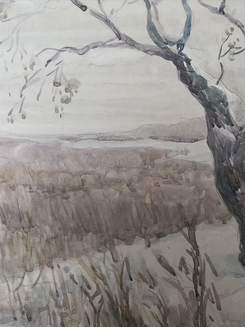 Watercolor painting Winter's end Wihyrovskii Victor - 4