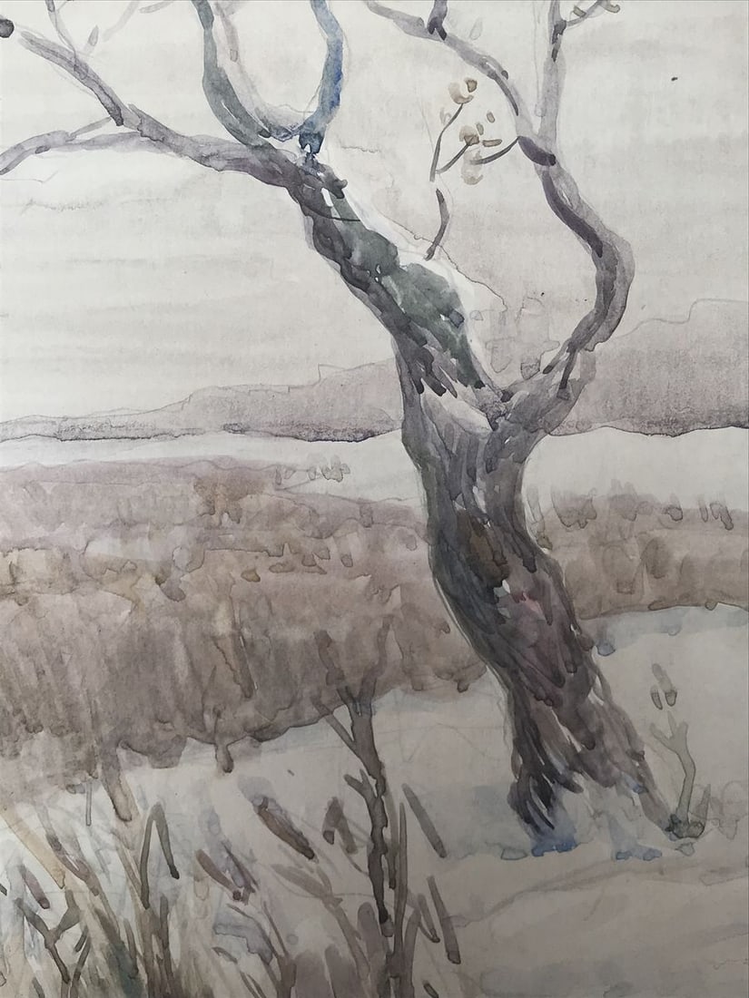 Watercolor painting Winter's end Wihyrovskii Victor - 5