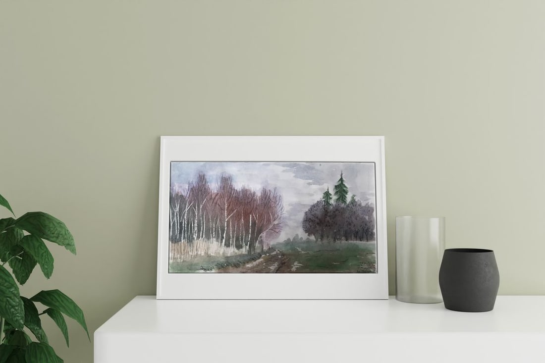 Watercolor painting Autumn came Unknown artist - 3