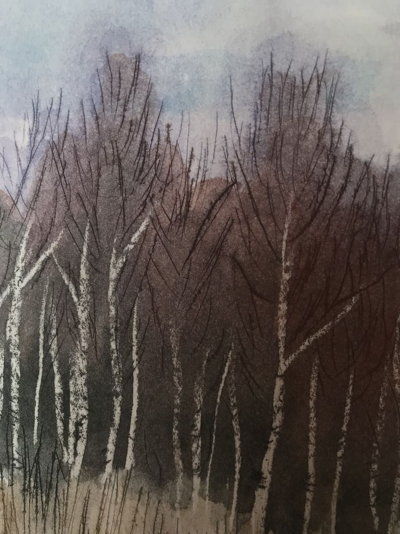 Watercolor painting Autumn came Unknown artist - 4