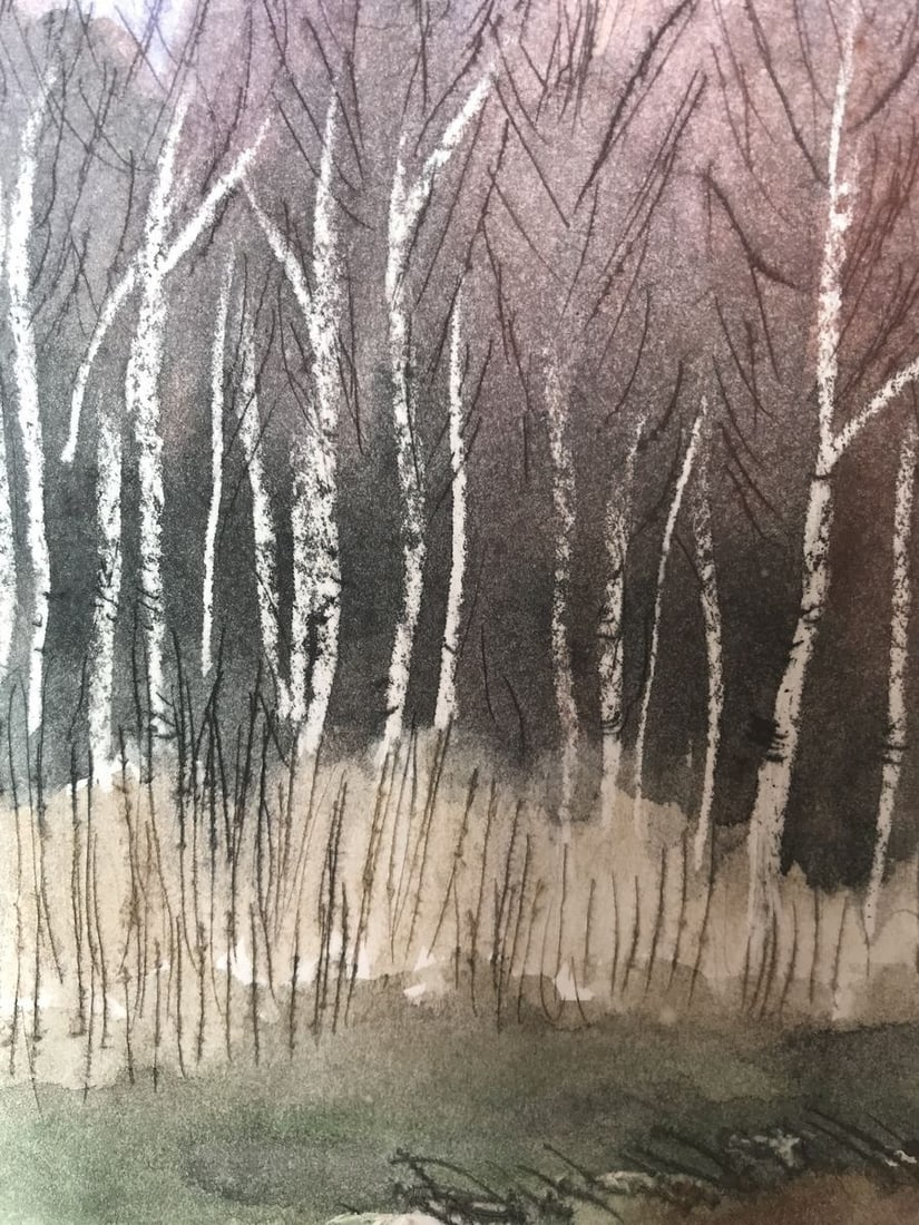 Watercolor painting Autumn came Unknown artist - 5