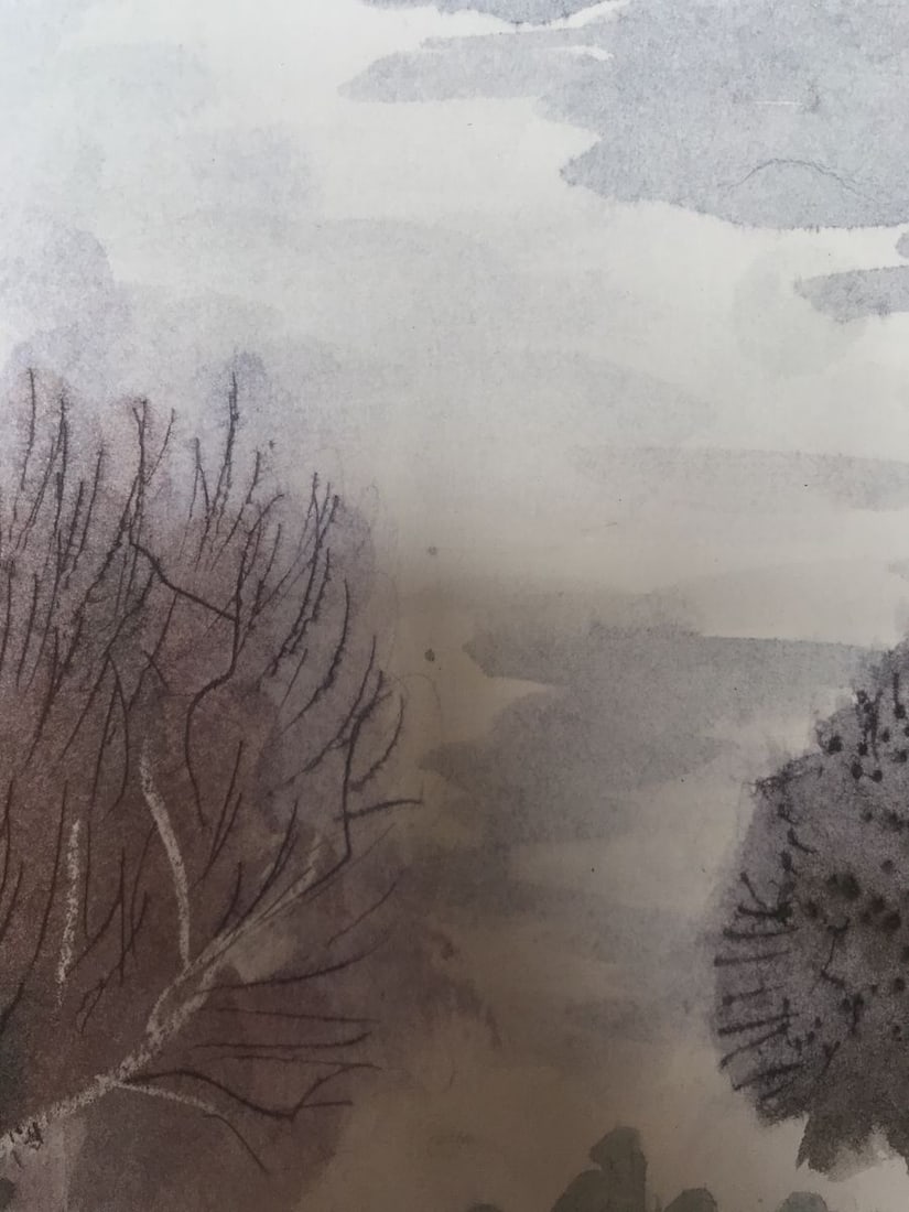 Watercolor painting Autumn came Unknown artist - 8