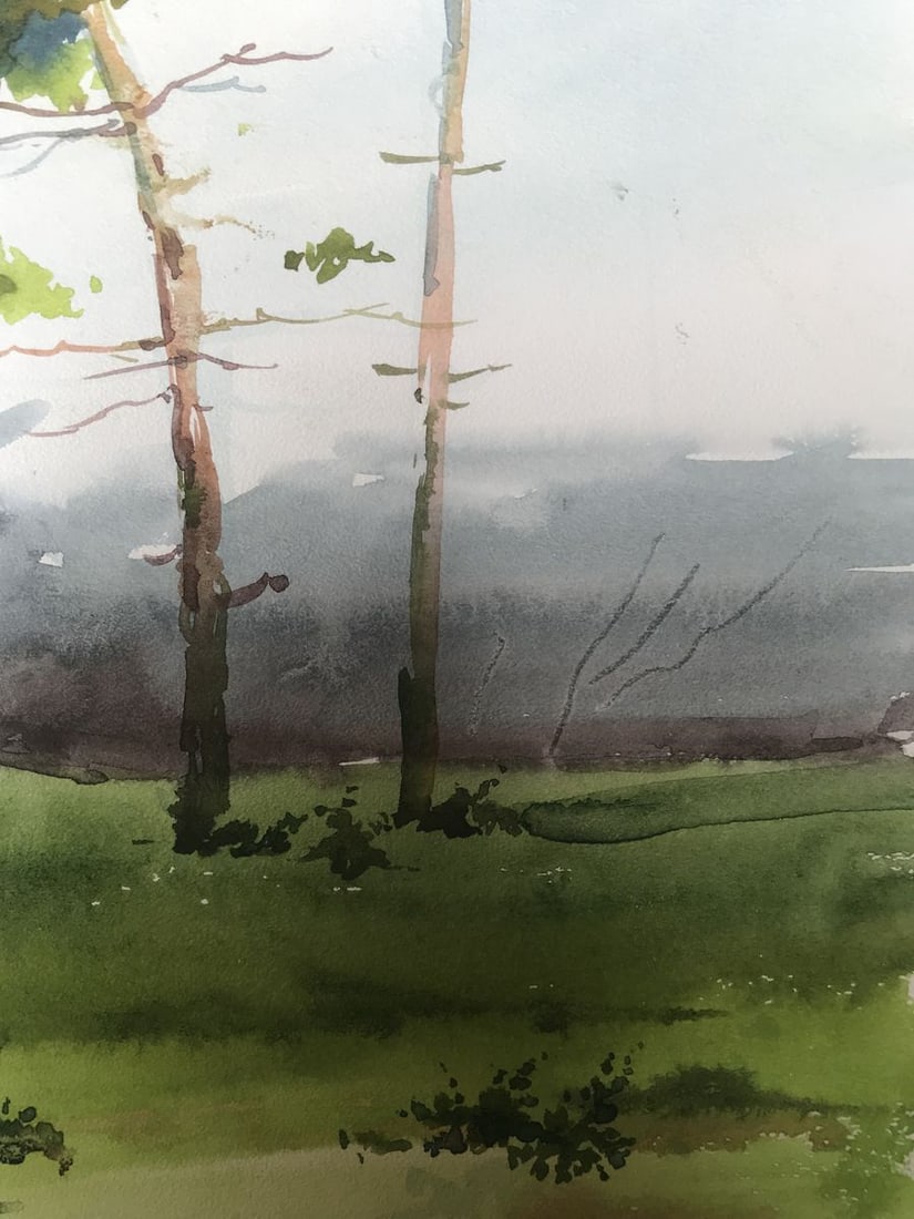 Watercolor painting Rainy day Unknown artist - 10