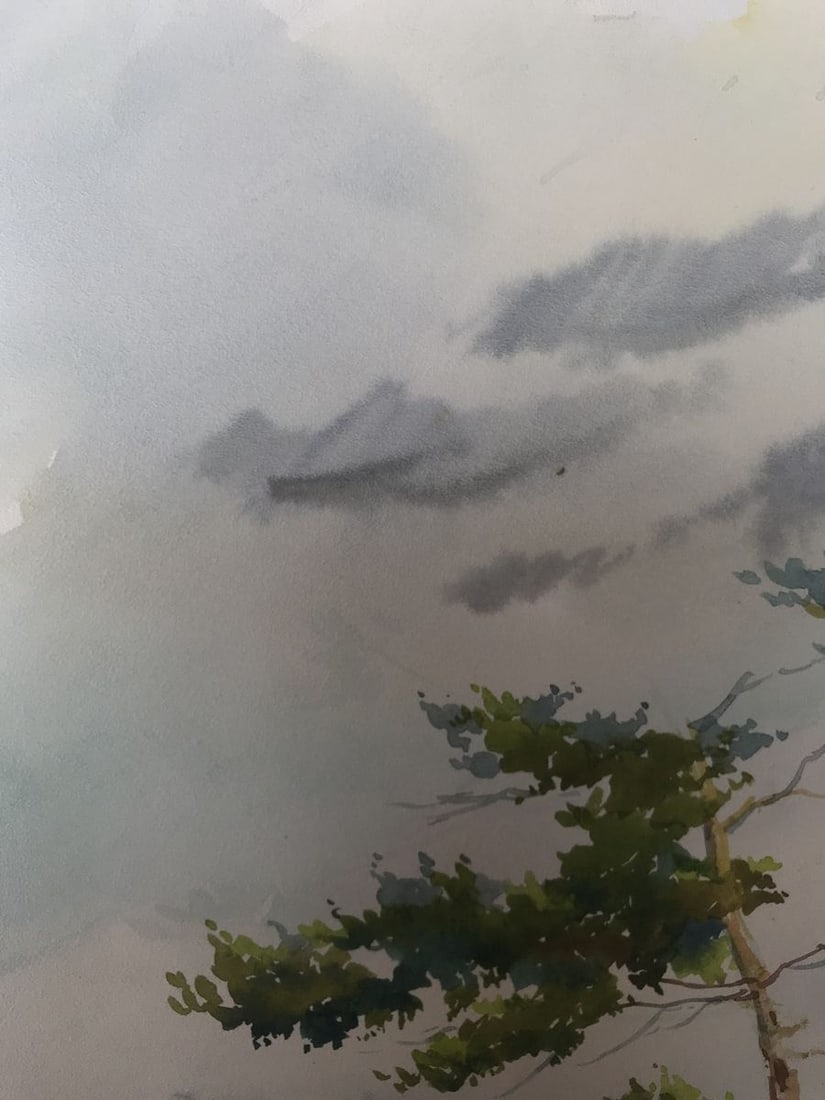 Watercolor painting Rainy day Unknown artist - 4