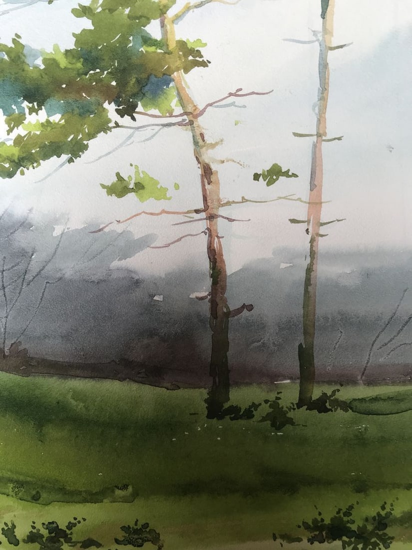 Watercolor painting Rainy day Unknown artist - 9