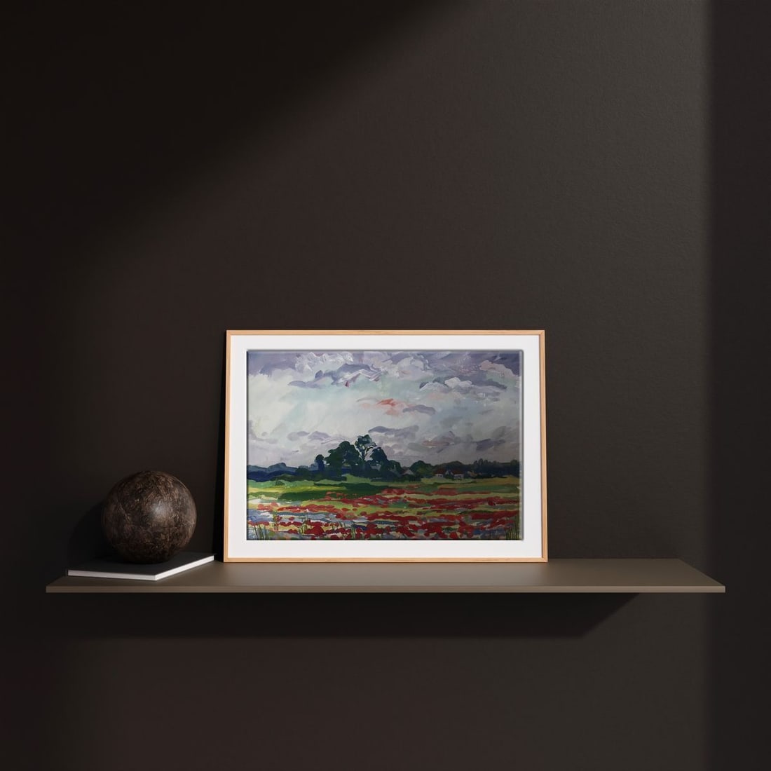 Watercolor painting Flower field Unknown artist - 2