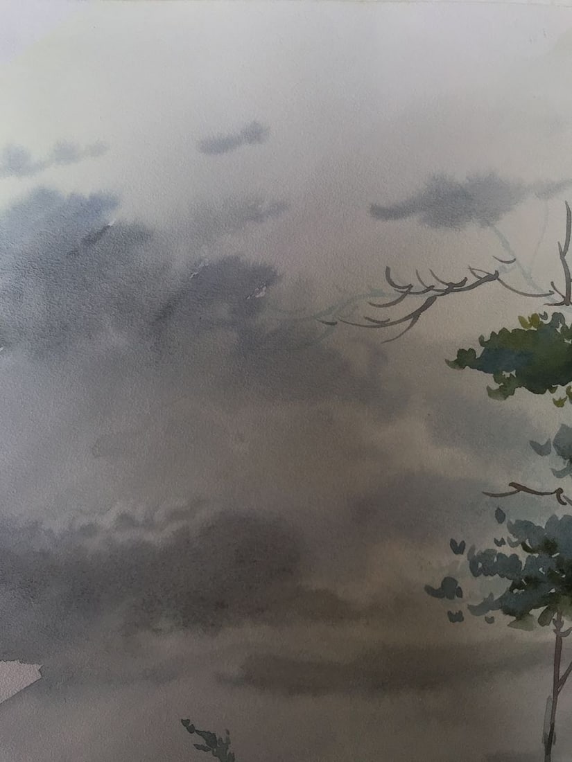 Watercolor painting After the rain Unknown artist - 4