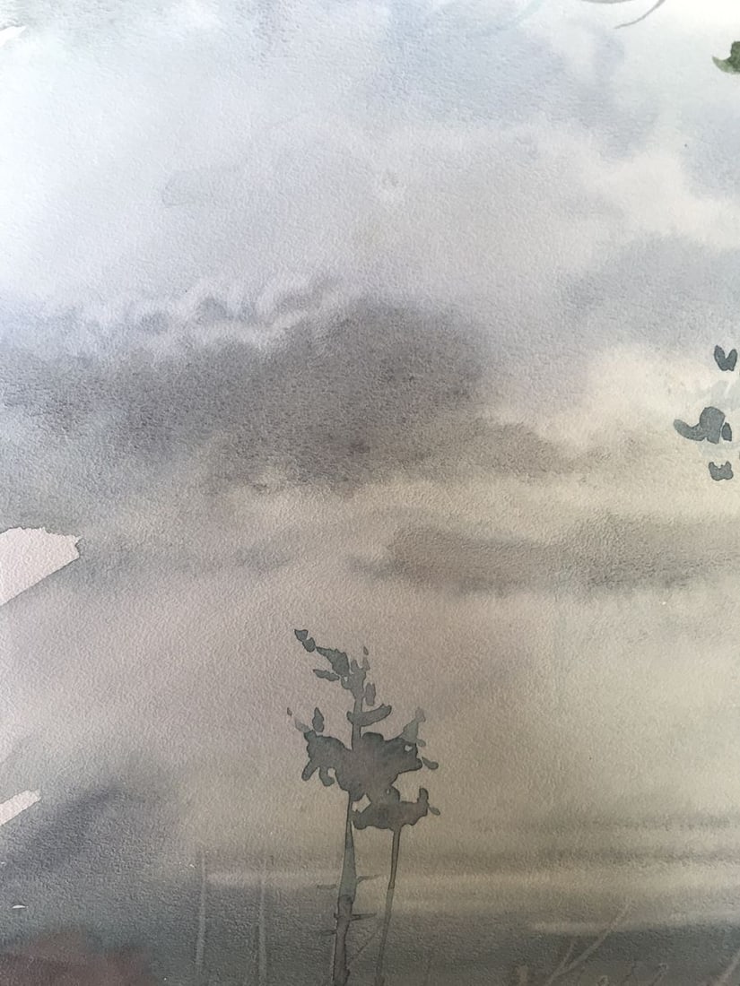 Watercolor painting After the rain Unknown artist - 7