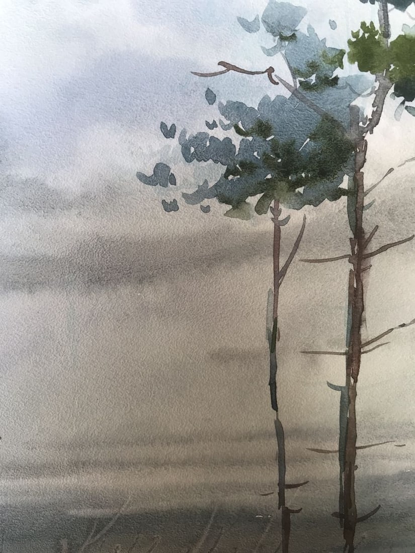 Watercolor painting After the rain Unknown artist - 8