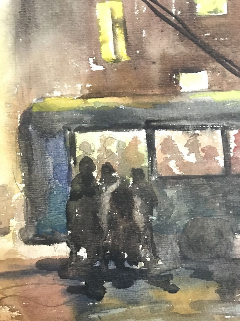 Watercolor painting Night city Wihyrovskii Victor - 11