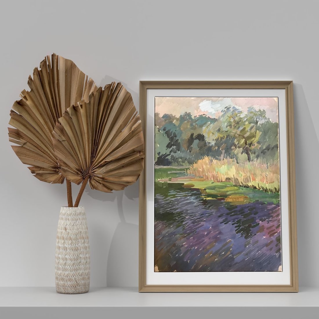 Watercolor painting On the outskirts of the city Unknown artist - 2