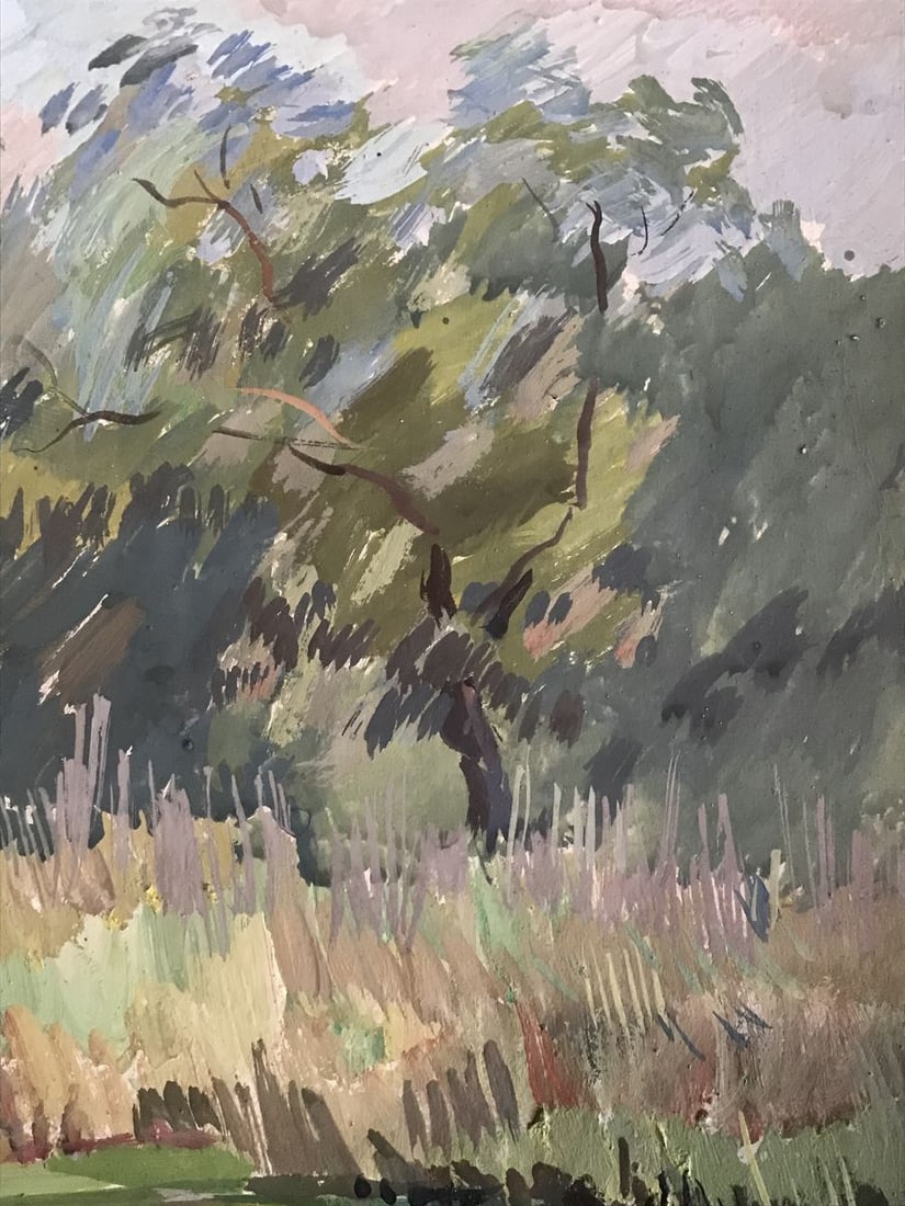 Watercolor painting On the outskirts of the city Unknown artist - 6