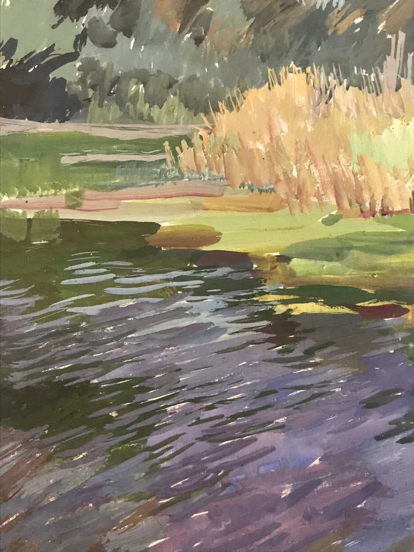 Watercolor painting On the outskirts of the city Unknown artist - 7