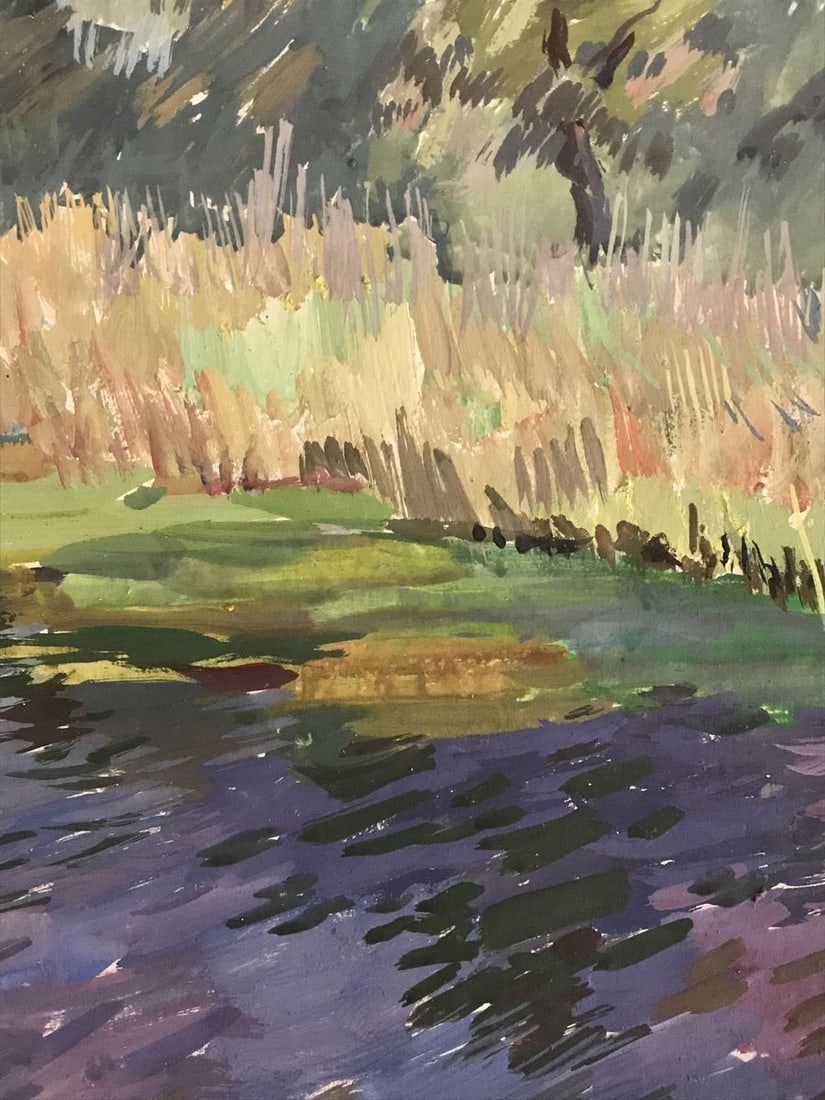 Watercolor painting On the outskirts of the city Unknown artist - 8