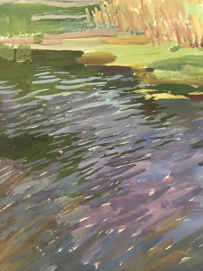 Watercolor painting On the outskirts of the city Unknown artist - 9