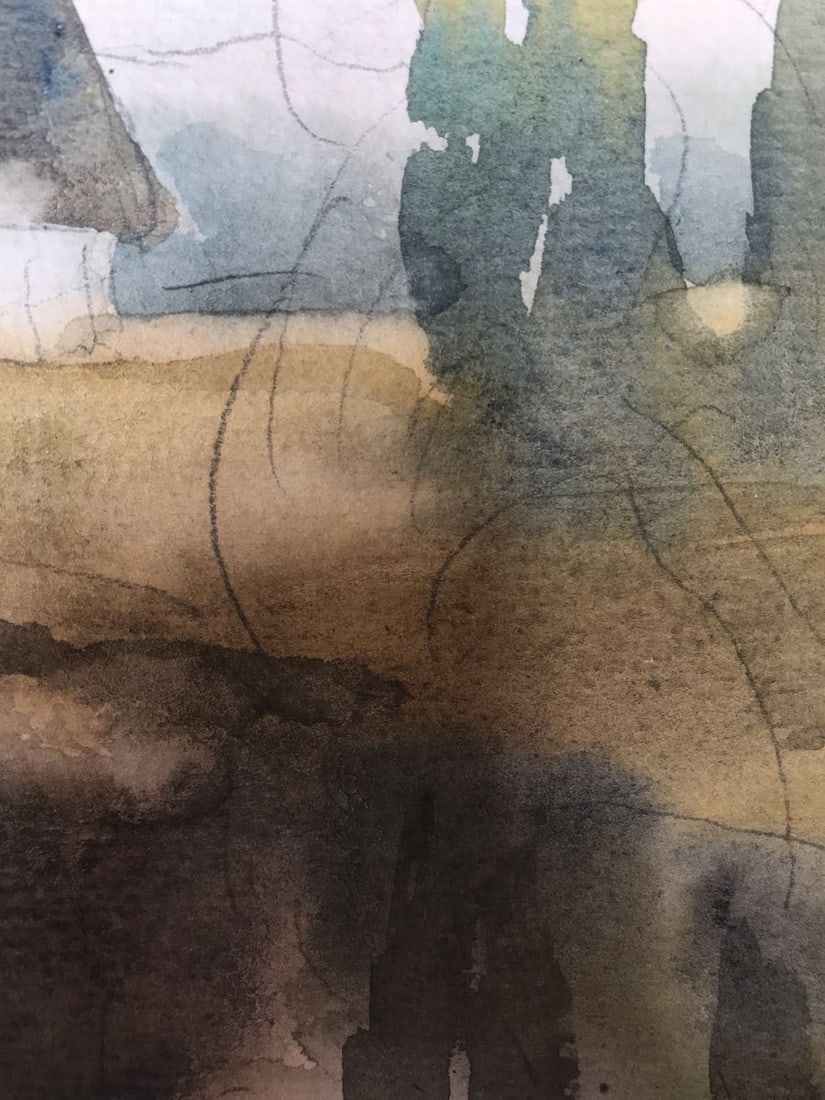 Watercolor painting House on the coast Unknown artist - 10