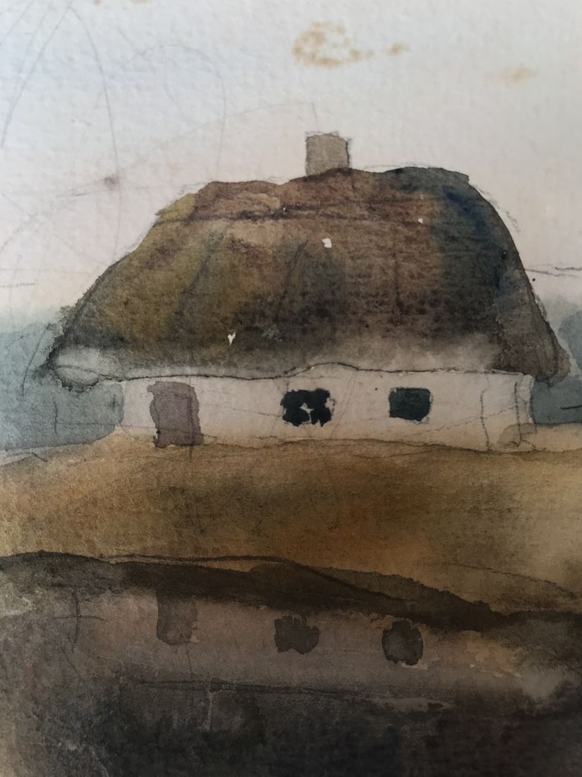 Watercolor painting House on the coast Unknown artist - 6
