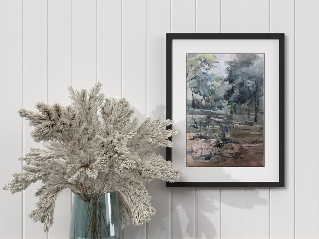 Watercolor painting In the dense forest Unknown artist - 3