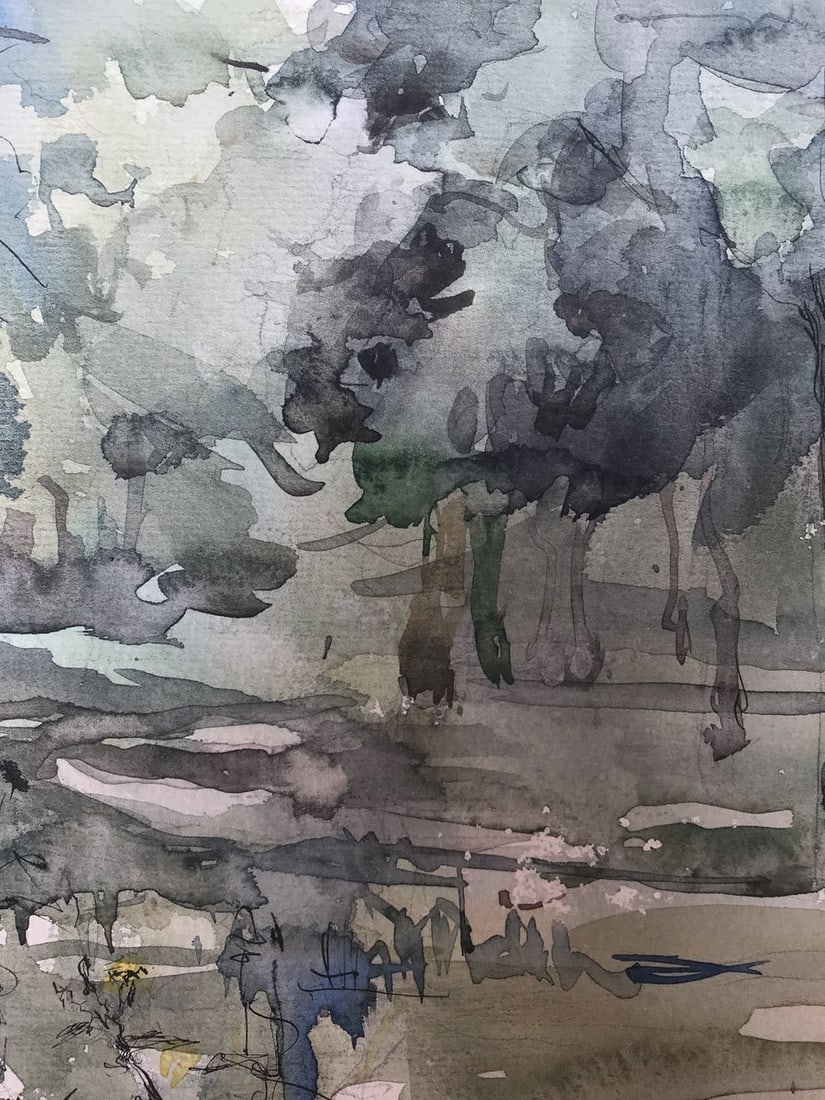 Watercolor painting In the dense forest Unknown artist - 7