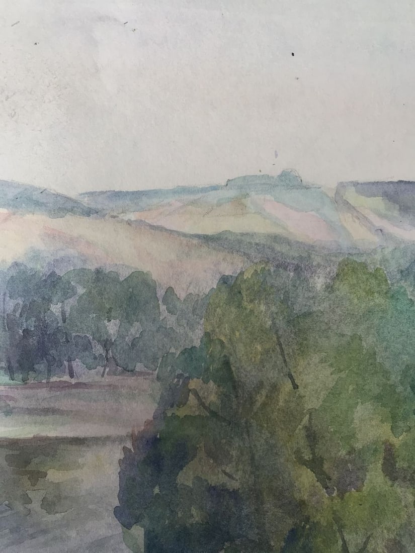 Watercolor painting Rainy day Unknown artist - 4