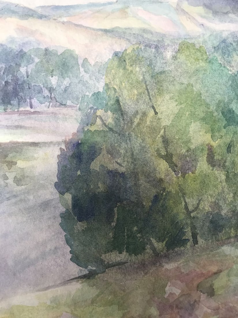 Watercolor painting Rainy day Unknown artist - 5