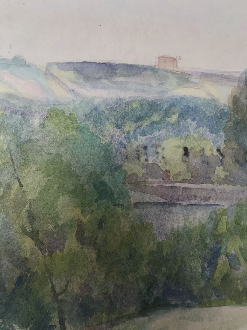 Watercolor painting Rainy day Unknown artist - 6