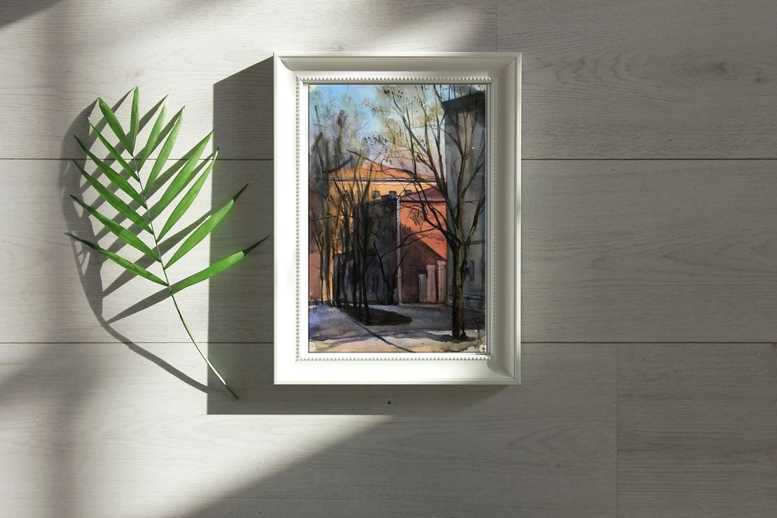 Watercolor painting Life in the city Unknown artist - 3