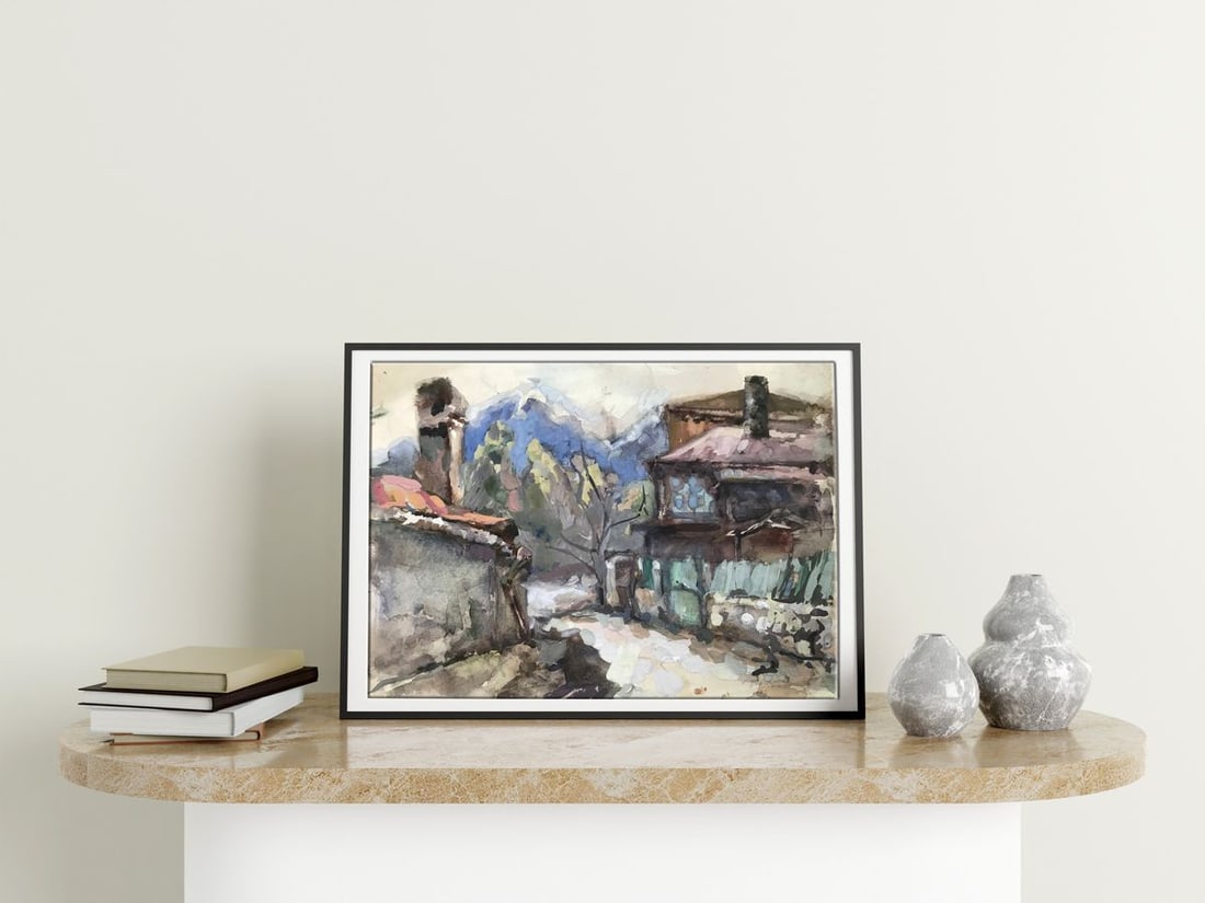 Watercolor painting Urban landscape Maksyuta O. - 2