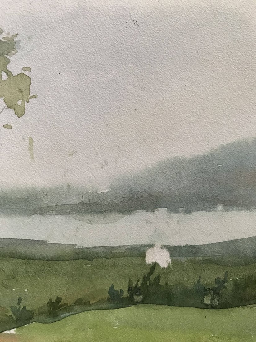 Watercolor painting Summer rainy day Unknown artist - 10