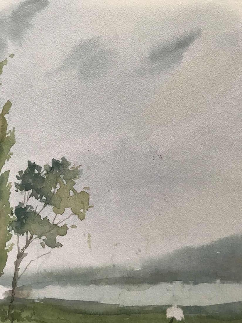 Watercolor painting Summer rainy day Unknown artist - 7